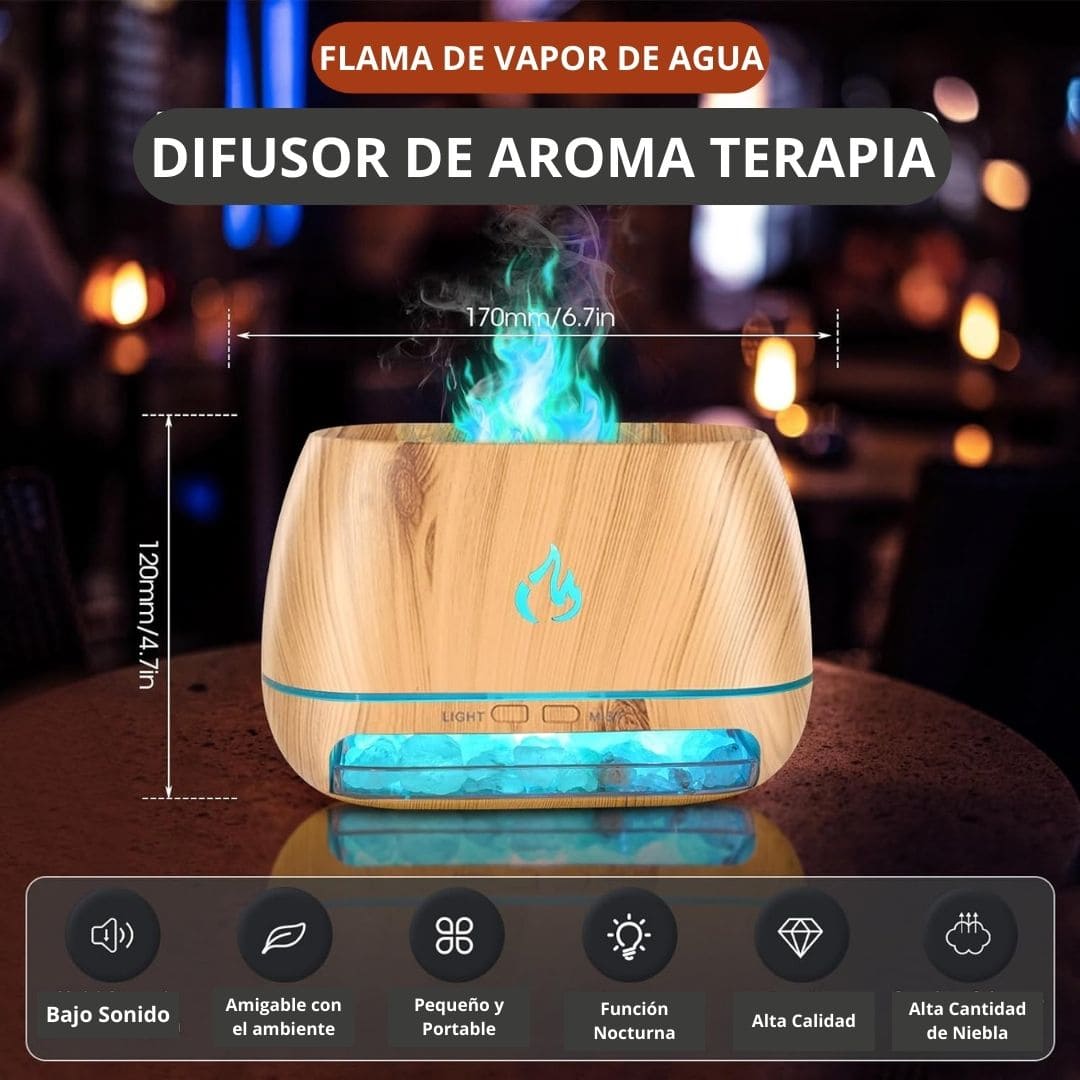 OFERTA! Difusor de Aroma, con Sales del Himalaya + 1 Fragancia de 10ml Gratis