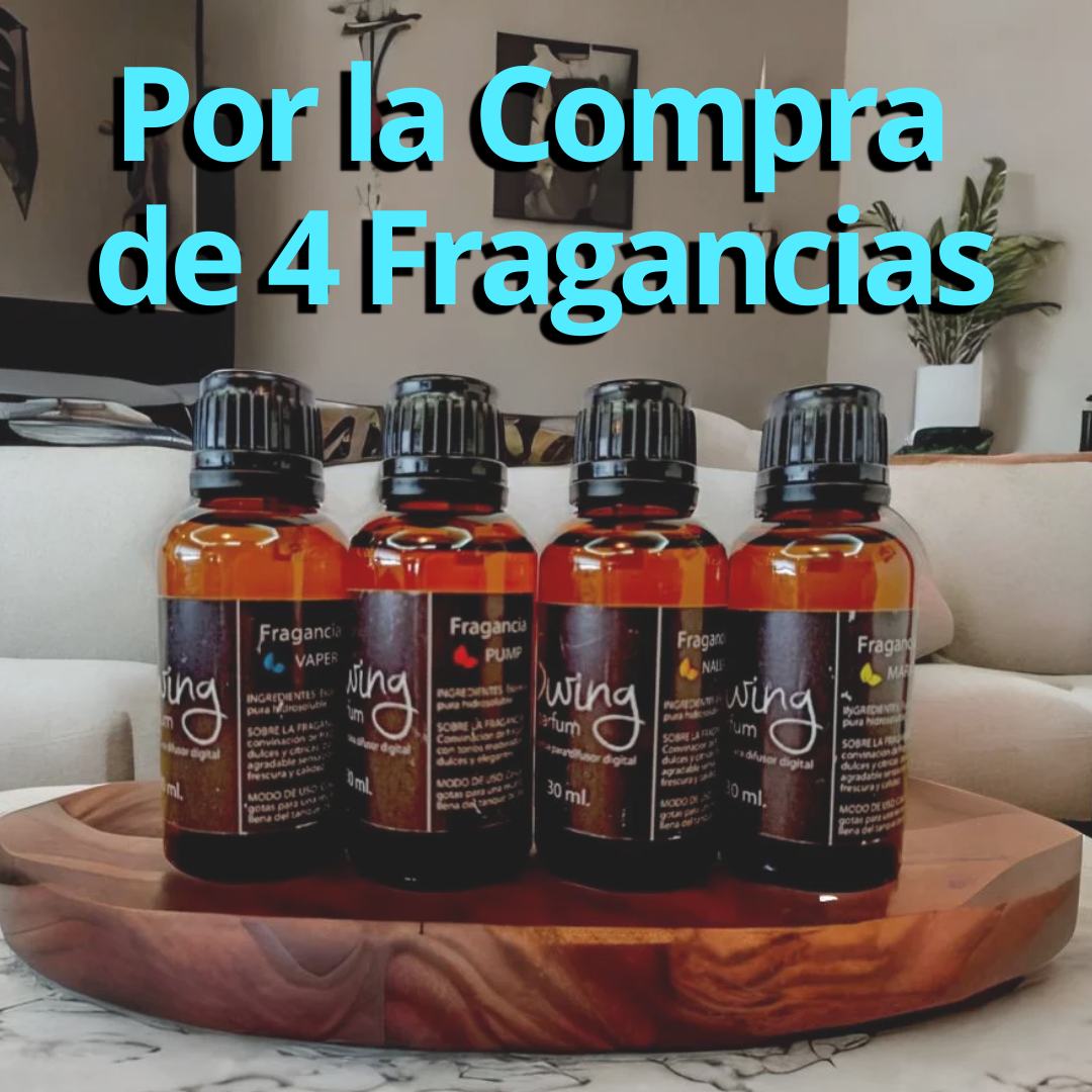 GRATIS 1 Difusor Humidificador de aroma por la compra de 4 fragancias exclusivas de 20ml