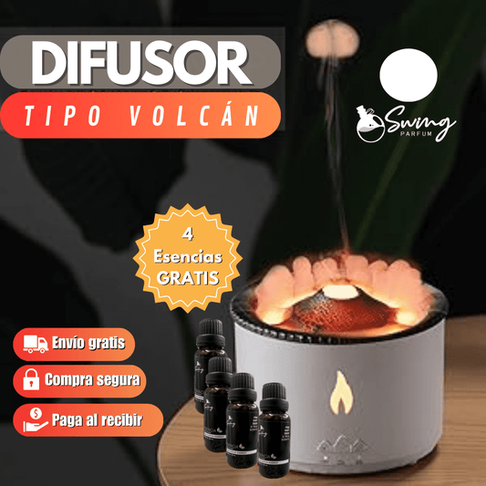 DIFUSOR DE AROMA TIPO VOLCÁN 🌋 + 4 FRAGANCIAS GRATIS! 🎁