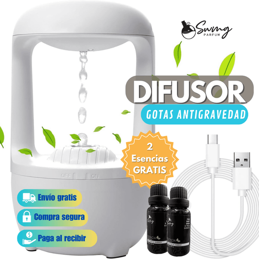 DIFUSOR DE AROMA CON GOTAS ANTIGRAVEDAD