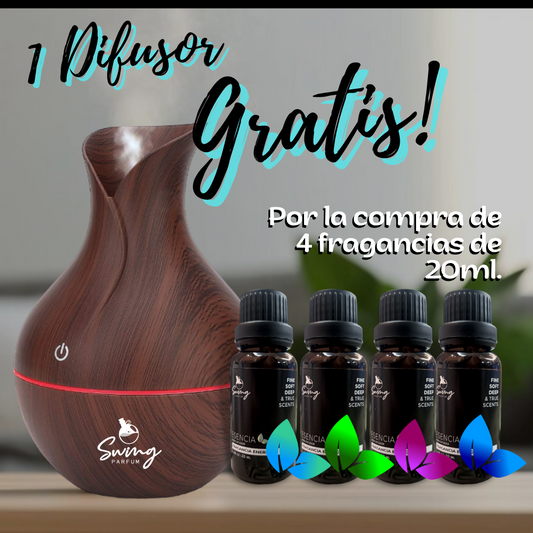 GRATIS 1 Difusor Humidificador de aroma por la compra de 4 fragancias exclusivas de 20ml