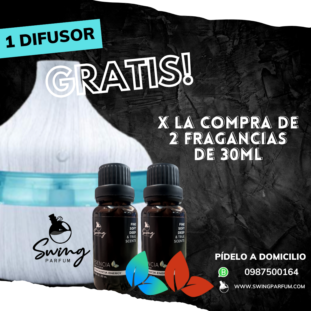 OFERTA 1 DIFUSOR GRATIS por la compra de 2 fragancias exclusivas de 30ml