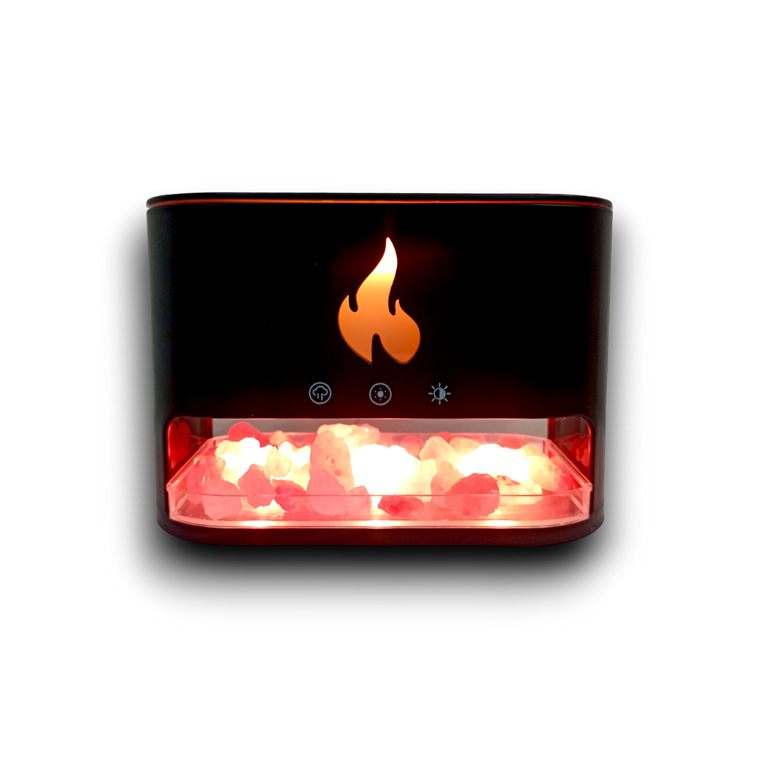 Difusor de Aroma Humidificador modelo Chimenea, Luz Led con Sales del  Himalaya + 1 Fragancia de 10ml Gratis